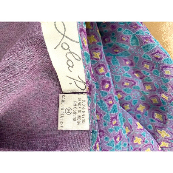 Lola P. Vintage Lavender Tiered Floral 2 piece Maxi Dress & top - size Medium - Picture 7 of 7